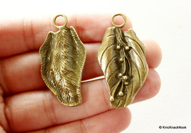 Leaf Antique Bronze Charm Pendant